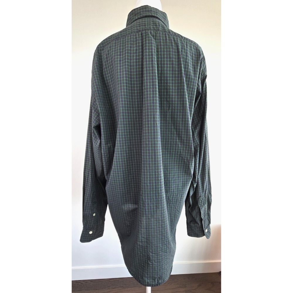 Vintage Polo Ralph Lauren Green Checker Plaid Button Up Shirt M Sz L Y2K Preppy - Picture 2 of 16